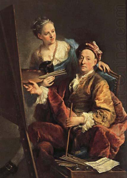 Georges desmarees Self-Portrait wiht his Daughter,Maria Antonia china oil painting image